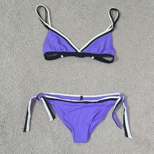 NWOT Morgan Lane Purple and Black Bikini Set Size Small
